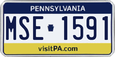 PA license plate MSE1591