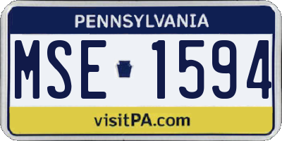PA license plate MSE1594