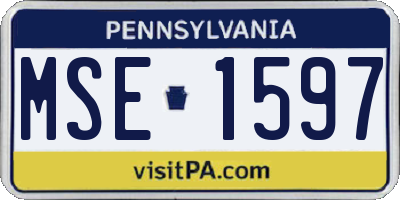 PA license plate MSE1597