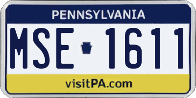 PA license plate MSE1611