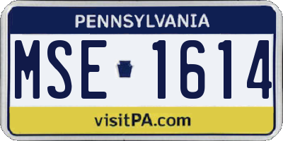 PA license plate MSE1614