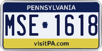 PA license plate MSE1618