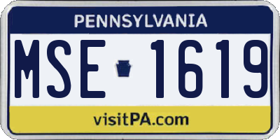 PA license plate MSE1619