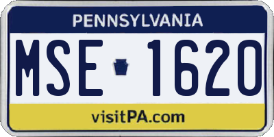 PA license plate MSE1620