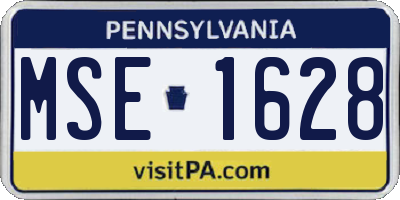 PA license plate MSE1628