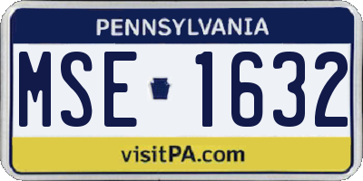 PA license plate MSE1632