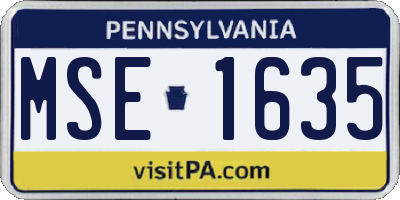 PA license plate MSE1635