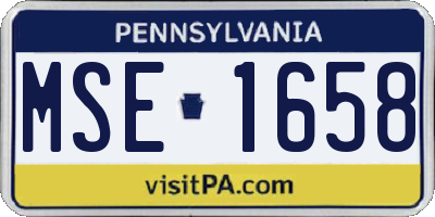 PA license plate MSE1658