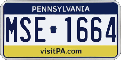 PA license plate MSE1664