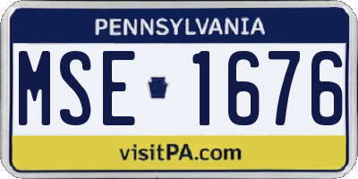 PA license plate MSE1676