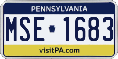 PA license plate MSE1683
