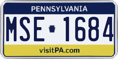 PA license plate MSE1684