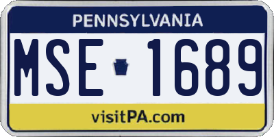 PA license plate MSE1689