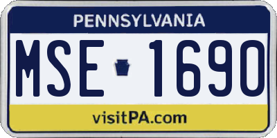 PA license plate MSE1690