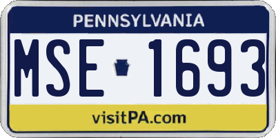 PA license plate MSE1693