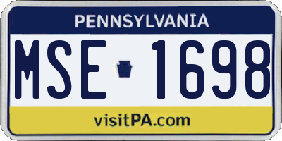 PA license plate MSE1698