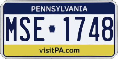 PA license plate MSE1748