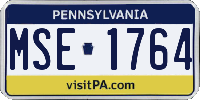 PA license plate MSE1764