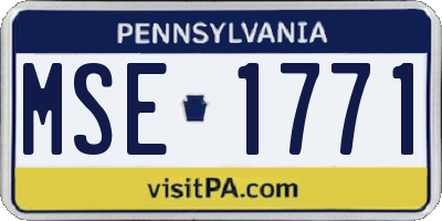 PA license plate MSE1771