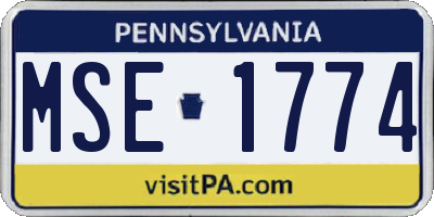 PA license plate MSE1774