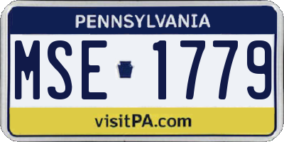 PA license plate MSE1779