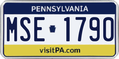 PA license plate MSE1790
