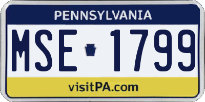 PA license plate MSE1799