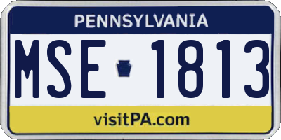 PA license plate MSE1813