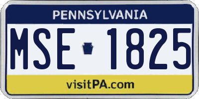 PA license plate MSE1825
