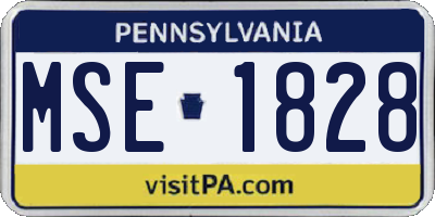 PA license plate MSE1828