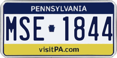 PA license plate MSE1844
