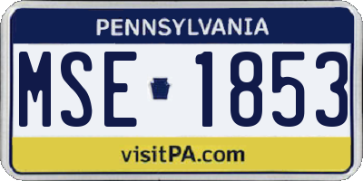 PA license plate MSE1853