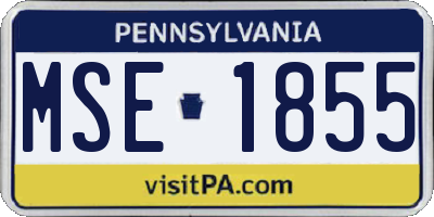 PA license plate MSE1855