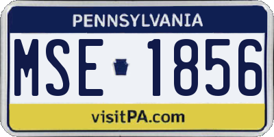 PA license plate MSE1856