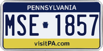 PA license plate MSE1857