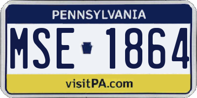 PA license plate MSE1864