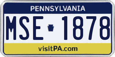 PA license plate MSE1878