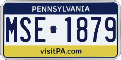 PA license plate MSE1879