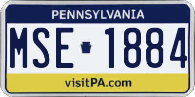 PA license plate MSE1884