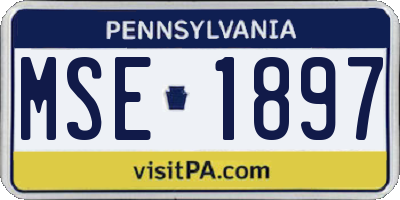 PA license plate MSE1897