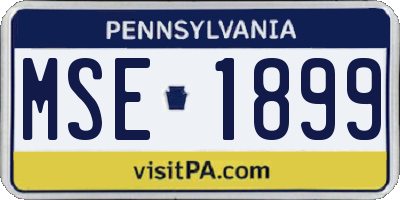 PA license plate MSE1899