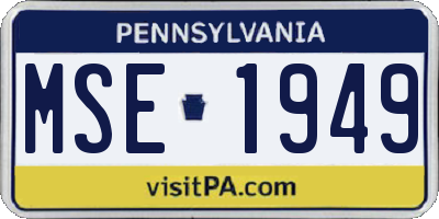 PA license plate MSE1949
