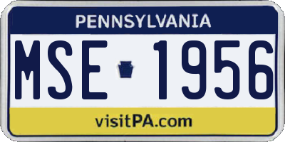 PA license plate MSE1956