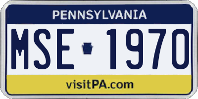 PA license plate MSE1970