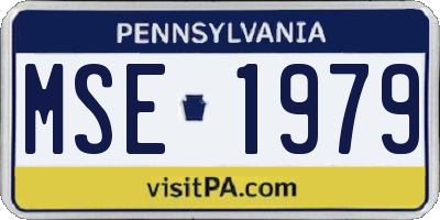 PA license plate MSE1979