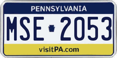 PA license plate MSE2053