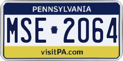 PA license plate MSE2064