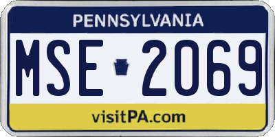 PA license plate MSE2069