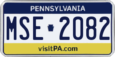 PA license plate MSE2082