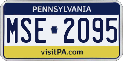 PA license plate MSE2095